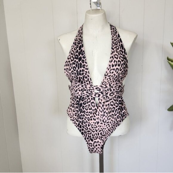 Shein NEW Leopard Animal Print One Piece Swimsuit Swim Bathing Suit Beach Sexy - Picture 10 of 11